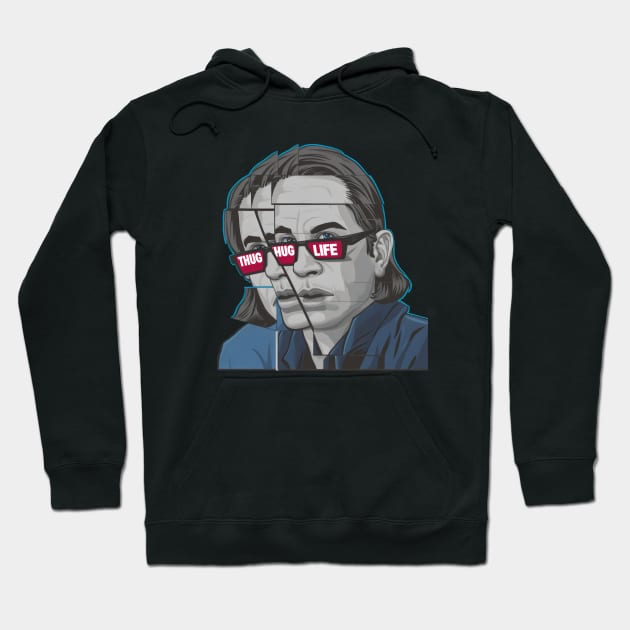 "Pixelated Thug Life Charlie Portrait" - Charlie Hip Hop Rapper Gangster Hoodie by stickercuffs